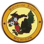 Michigan Pin MI State Emblem Hat Lapel Pins